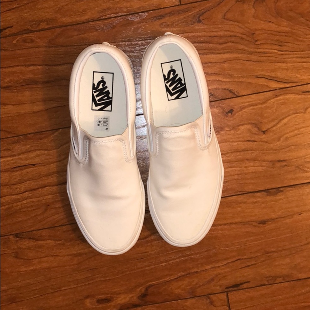White Slip On Vans